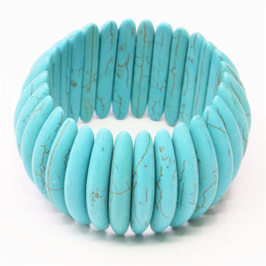 Stone Calaite Turquoise Beads Bracelet 7.5 inch B314