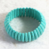 Stone Calaite Turquoise Beads Bracelet 7.5 inch B314