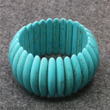 Stone Calaite Turquoise Beads Bracelet 7.5 inch B314