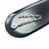 Sterling Silver Stone Charm Carrier Bracelet with Lobster Clasp