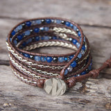 Stones Stainless Steel Chain Wrap Bracelet Hematite Crystal Beads