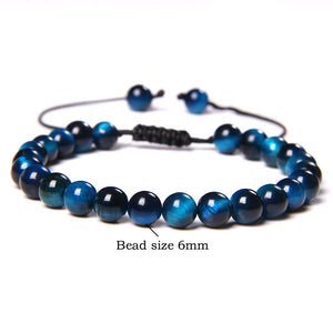 Tiger Eye 6MM Beads Braided Bracelet Natural Stone Buddha Bracelet