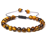 Tiger Eye 6MM Beads Braided Bracelet Natural Stone Buddha Bracelet
