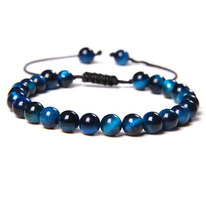 Tiger Eye 6MM Beads Braided Bracelet Natural Stone Buddha Bracelet