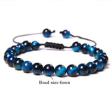 Tiger Eye 6MM Beads Braided Bracelet Natural Stone Buddha Bracelet