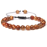 Tiger Eye 6MM Beads Braided Bracelet Natural Stone Buddha Bracelet