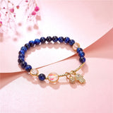Tiger Eye Buddha Bracelet Natural Stone Beads Elastic Women Bangle