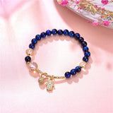 Tiger Eye Buddha Bracelet Natural Stone Beads Elastic Women Bangle