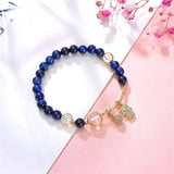 Tiger Eye Buddha Bracelet Natural Stone Beads Elastic Women Bangle