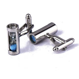 Time Hourglass Crystal Cufflinks French Shirt Jewelry