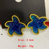 Acrylic Starfish Earrings Retro Ear Clips Without Pierced