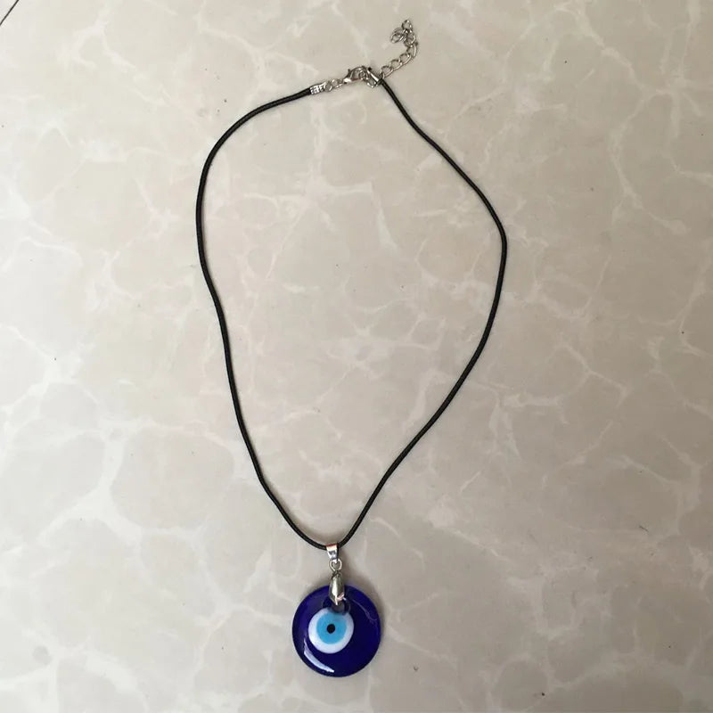 Evil Eye Necklace Choker Resin Pendant Charms Necklace Men Women Jewelry