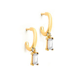 Turquoise 925 Silver Ear Needle CZ Pendant Stud Earrings
