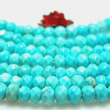 Turquoise Faceted Rondelle Loose Beads Gemstone Bracelet