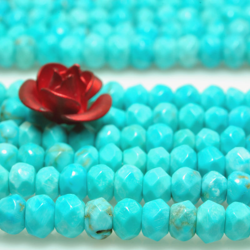Turquoise Faceted Rondelle Loose Beads Gemstone Bracelet