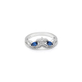 Water Drop CZ Silver Ring Classic Engagement Wedding Band