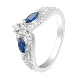 Water Drop CZ Silver Ring Classic Engagement Wedding Band
