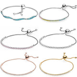 Sparkling Strand Adjustable Bracelet 925 Sterling Silver Bangle