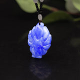 Jade Nine-tailed Fox Pendant Necklace Natural Gemstone Chinese Carved Charm