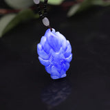 Jade Nine-tailed Fox Pendant Necklace Natural Gemstone Chinese Carved Charm