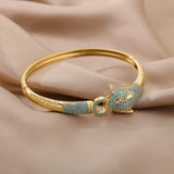 Zircon Animal Bangle Bracelet Stainless Steel Leopard Bangles