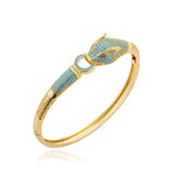 Zircon Animal Bangle Bracelet Stainless Steel Leopard Bangles