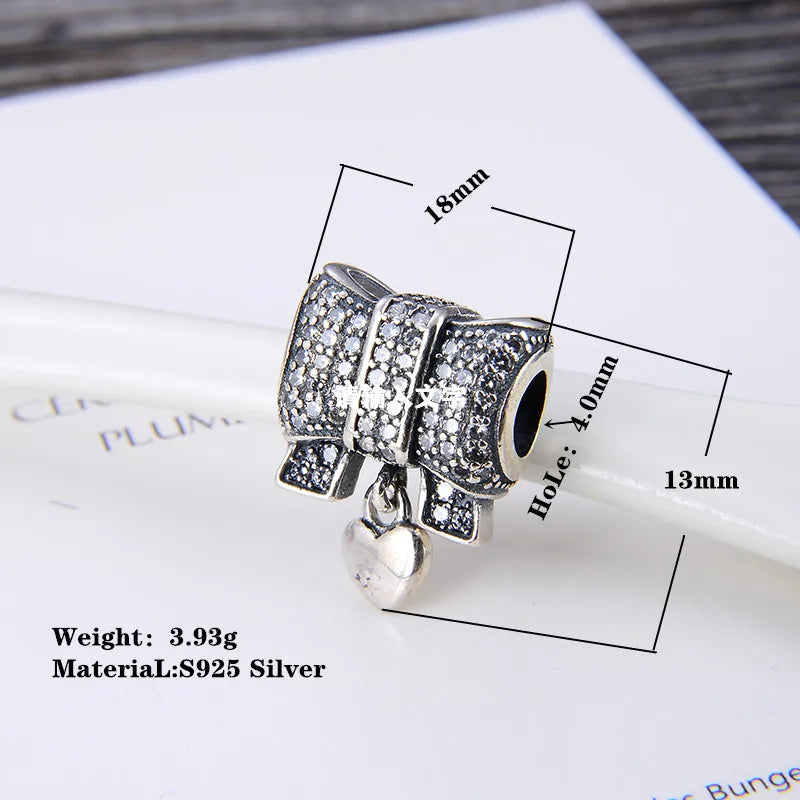 Zircon Beads 925 Silver Fine Beads for Charm Bracelet Jewelry