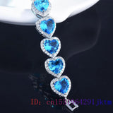 Zircon Heart Bracelets Crystal 925 Silver Stone Talismans Men