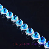 Zircon Heart Bracelets Crystal 925 Silver Stone Talismans Men