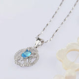 Zircon Necklace Women's 925 Sterling Silver CZ Pendant Necklace