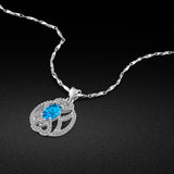 Zircon Necklace Women's 925 Sterling Silver CZ Pendant Necklace