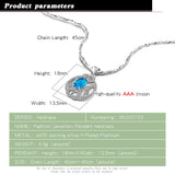 Zircon Necklace Women's 925 Sterling Silver CZ Pendant Necklace