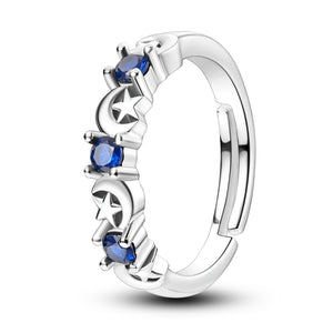 Zircon Star Moon Ring 925 Sterling Silver Hot Series Women Anniversary Jewelry