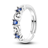 Zircon Star Moon Ring 925 Sterling Silver Hot Series Women Anniversary Jewelry