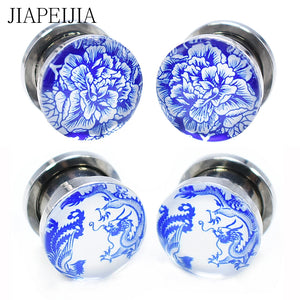 Stainless Steel and Porcelain Ear Tunnels and Plugs