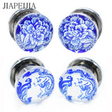 Stainless Steel and Porcelain Ear Tunnels and Plugs