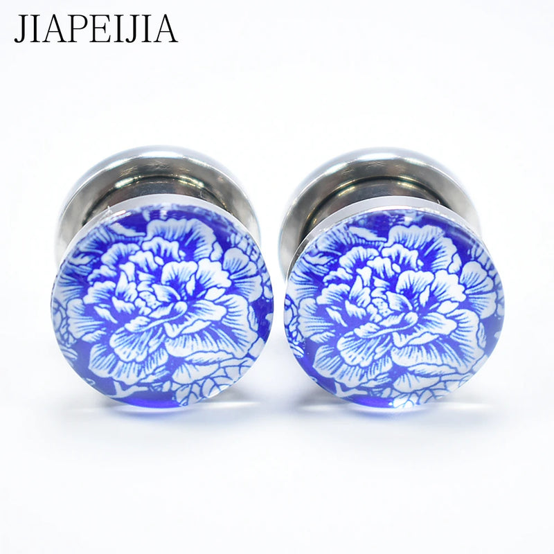 Stainless Steel and Porcelain Ear Tunnels and Plugs
