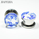 Stainless Steel and Porcelain Ear Tunnels and Plugs
