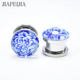 Stainless Steel and Porcelain Ear Tunnels and Plugs