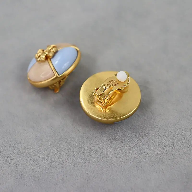 Turquoise and Orange Ear Clips