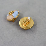 Turquoise and Orange Ear Clips