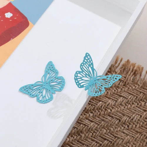 6pcs Matte Light Thin Hollow Butterfly DIY Hairpin Jewelry Earrings