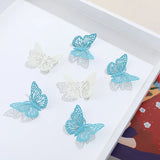 6pcs Matte Light Thin Hollow Butterfly DIY Hairpin Jewelry Earrings