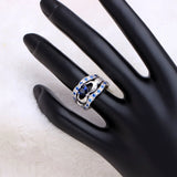 Purple Princess Wedding Band Crown Heart Zirconia Engagement Ring Sets