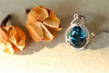 Sapphire Crystal Pendant Necklace Silver Diamond Choker