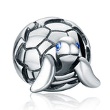 Blue-Eyed Turtle Bracelet Pendant Silver Plating Woman Animal Beads