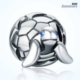 Blue-Eyed Turtle Bracelet Pendant Silver Plating Woman Animal Beads