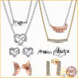 Love Necklace 925 Sterling Silver Charm DIY Jewelry