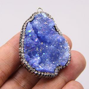 Quartz Crystal Stone Pendant Agates Druzy Pendulum Necklace Pendants Jewelry