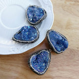 Quartz Crystal Stone Pendant Agates Druzy Pendulum Charm Necklace Pendants